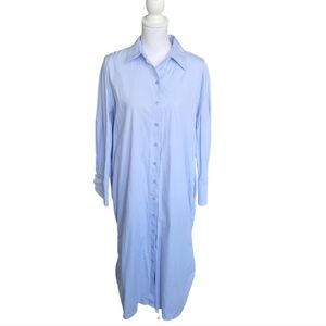 COS Long Sleeve Shirt Dress Minimalist Spring Dress Light Blue 8